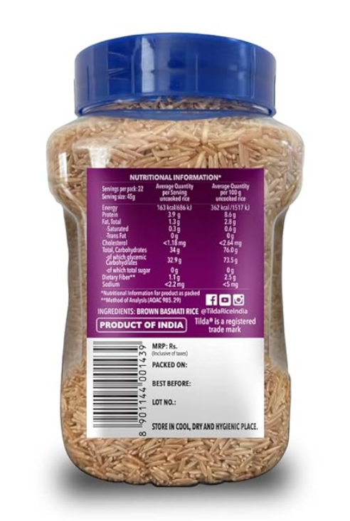 Tilda Wholegrain Brown Basmati Rice 1kg - Image 2